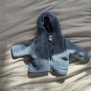 Baby Gap Blue Hooded Knit Cardigan